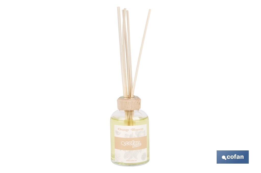 Ambientador de varillas | Aroma a azahar | Difusor con varillas de ratán - Cofan