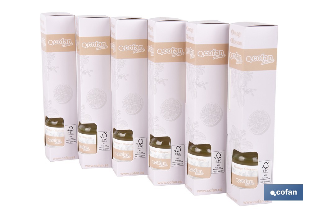 Ambientador de varillas | Aroma a azahar | Difusor con varillas de ratán - Cofan