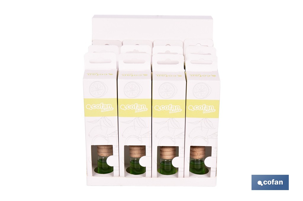 Ambientador de coche con aroma a té verde y lima | Tapón de madera - Cofan