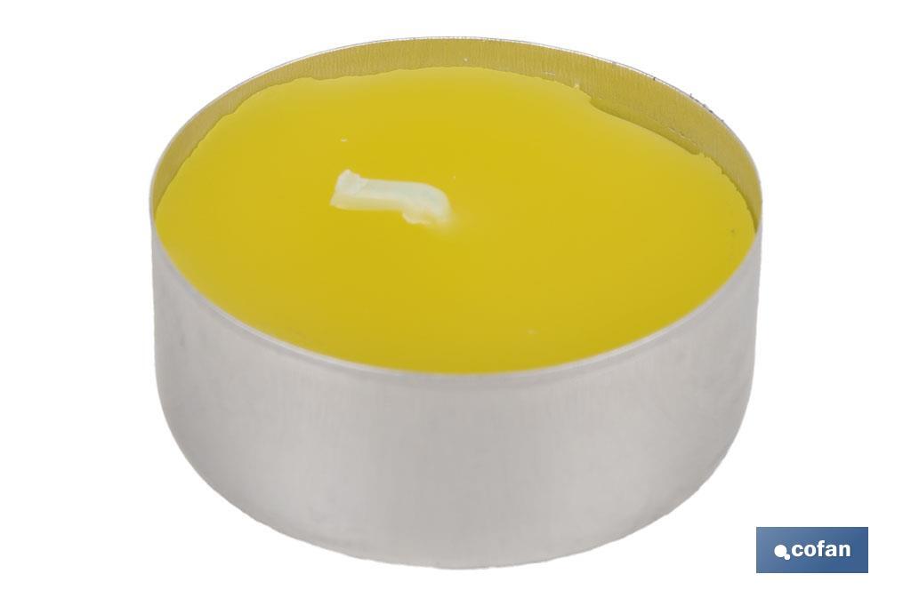 Pack de 30 velas Tea Light de citronela amarillas | Más de 4 horas de duración - Cofan