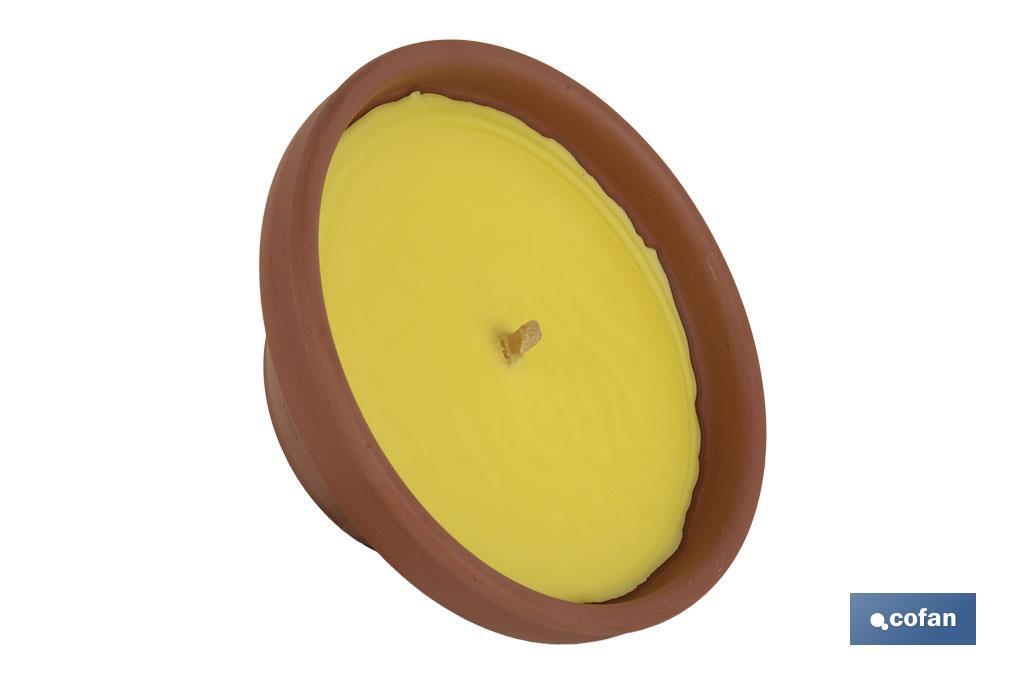 Velas aromáticas de citronela en recipiente de terracota | Duración: 20 horas - Cofan
