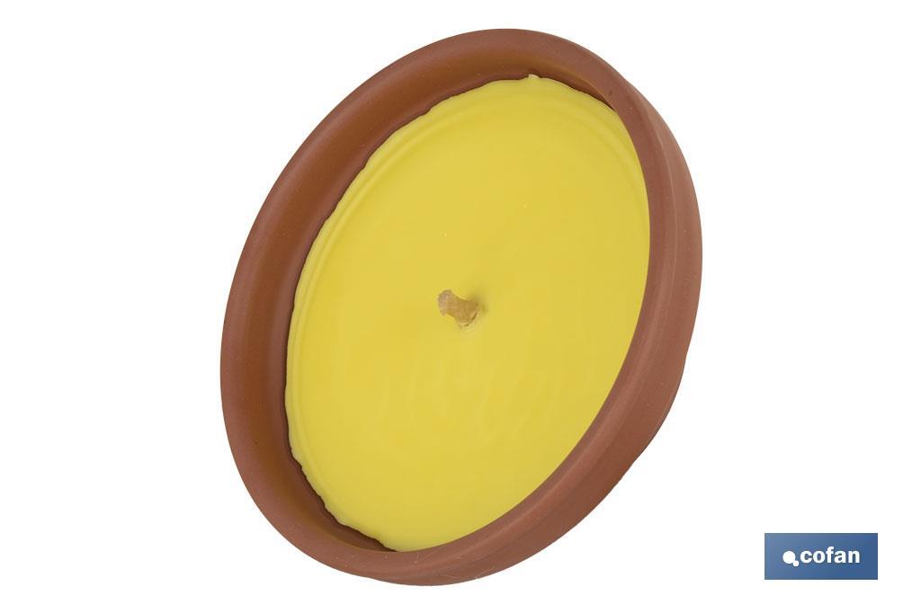 Velas aromáticas de citronela en recipiente de terracota | Duración: 20 horas - Cofan