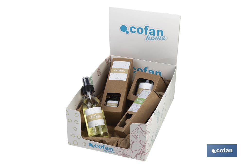 Set de ambientadores con fragancia a Linen (Lino) | Kit de 3 ambientadores para el hogar y 1 para el coche - Cofan