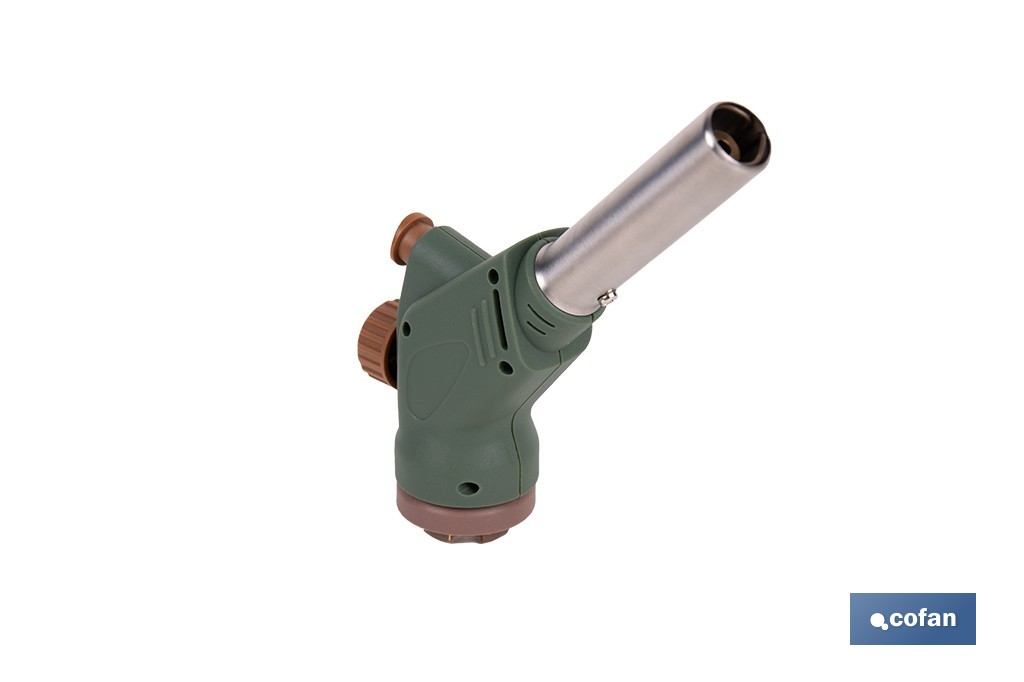 Soplete de gas piezoeléctrico | Potencia: 1,1 kW | Compatible con cartuchos de gas de 220 g | Ideal para cocina, soldadura y bricolaje - Cofan