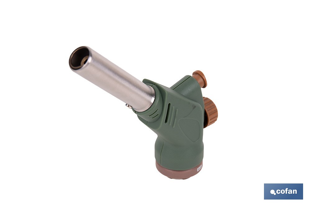 Soplete de gas piezoeléctrico | Potencia: 1,1 kW | Compatible con cartuchos de gas de 220 g | Ideal para cocina, soldadura y bricolaje - Cofan