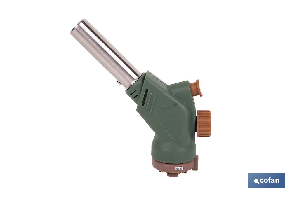 Soplete de gas piezoeléctrico | Potencia: 1,1 kW | Compatible con cartuchos de gas de 220 g | Ideal para cocina, soldadura y bricolaje - Cofan