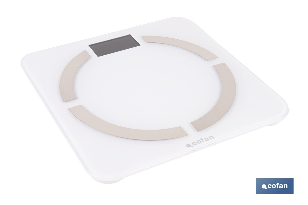 Báscula de baño digital inteligente | Análisis corporal completo | Báscula con Bluetooth y aplicación móvil | Pilas incluidas - Cofan