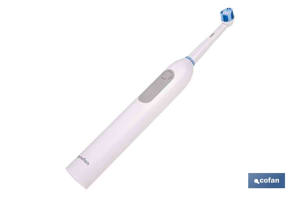 Cepillo de dientes eléctrico recargable | Color blanco con 3 modos de limpieza | Incluye 2 cabezales y estuche de viaje - Cofan