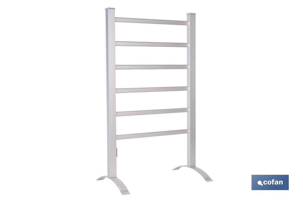 Toallero eléctrico de aluminio 100 W | Radiador secatoallas de pie o pared IP22 | Medidas: 90 x 53 x 35,5 cm - Cofan