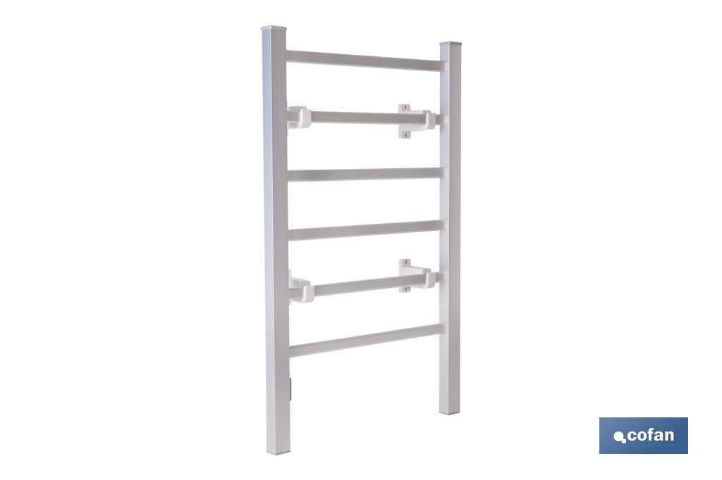Toallero eléctrico de aluminio 100 W | Radiador secatoallas de pie o pared IP22 | Medidas: 90 x 53 x 35,5 cm - Cofan