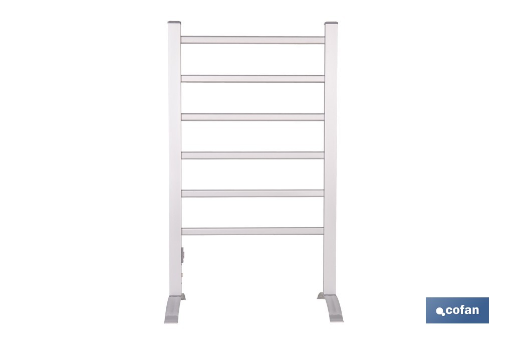 Toallero eléctrico de aluminio 100 W | Radiador secatoallas de pie o pared IP22 | Medidas: 90 x 53 x 35,5 cm - Cofan