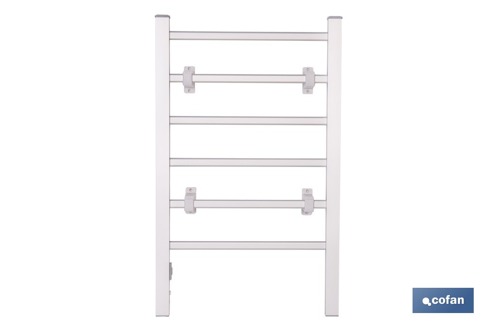 Toallero eléctrico de aluminio 100 W | Radiador secatoallas de pie o pared IP22 | Medidas: 90 x 53 x 35,5 cm - Cofan
