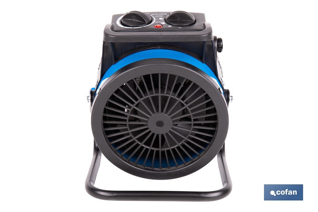 Calefactor cerámico industrial | Potencia: 2000 W | Diseño portátil | Termostato ajustable | Protección térmica - Cofan
