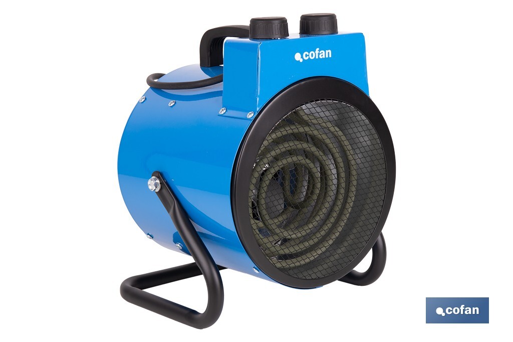 Calefactor industrial | Potencia: 3000 W | Función ventilador | Termostato ajustable | Protección IP24 - Cofan