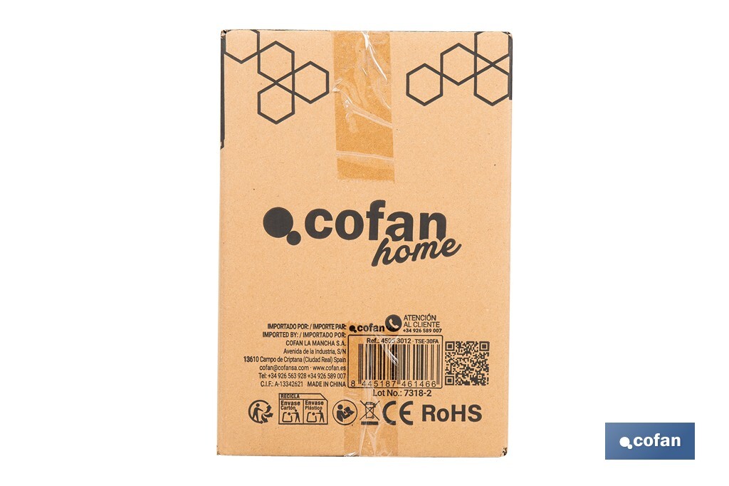 Calefactor industrial | Potencia: 3000 W | Función ventilador | Termostato ajustable | Protección IP24 - Cofan