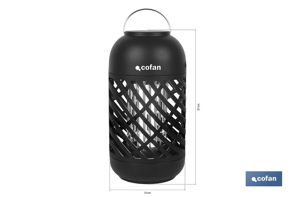 Lámpara LED antiinsectos | Potencia: 5 W | Descarga Eléctrica: 800-1000 V  | Área: 60 m² | Protégete contra los insectos - Cofan
