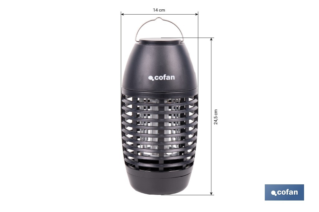 Lámpara LED antiinsectos recargable por USB | Interior y exterior | Cobertura 80 m² | Resistente al agua IPX4 | Luz UV de alta potencia | Ideal para camping, barbacoa y jardín - Cofan