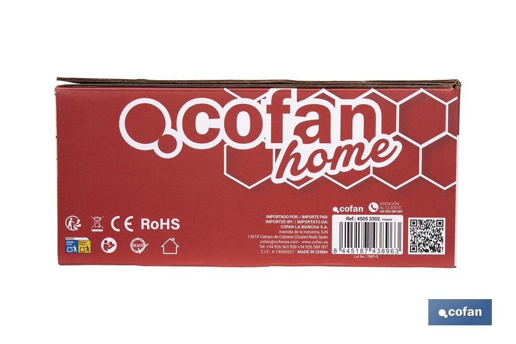 Aspiradora eléctrica sin cable con soporte a la pared | Potencia de succión: 180 AW | Potencia ciclónica: 32 kPa | 4 velocidades | Filtro HEPA lavable | Batería de litio 25,9 V | Color: blanco - Cofan