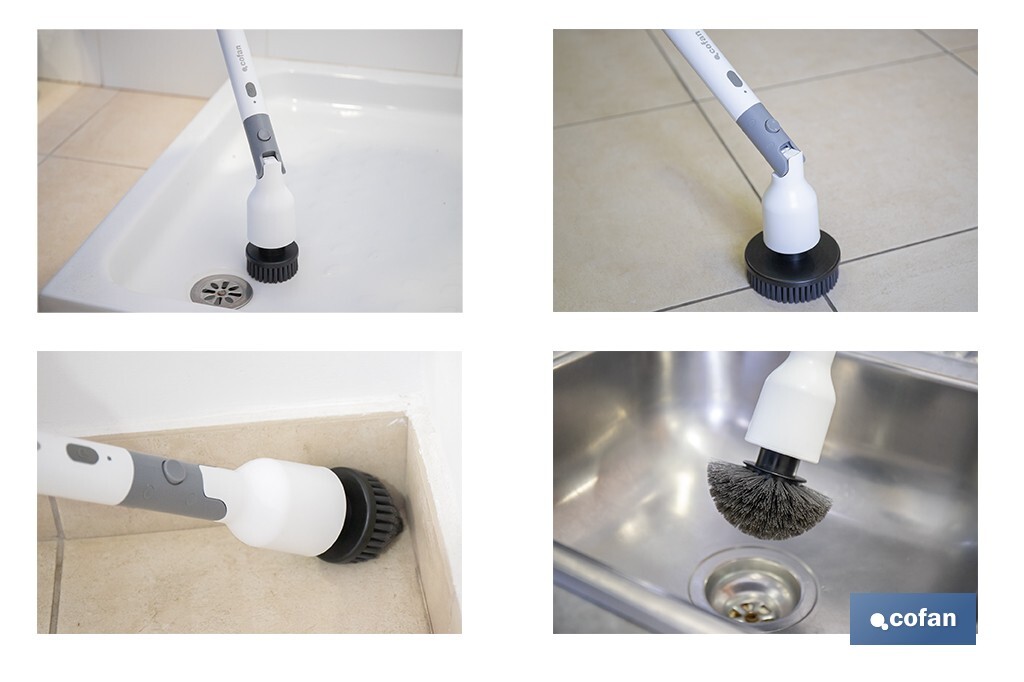 Cepillo de limpieza eléctrico multifunción con 2 velocidades | Recargable USB | Con 11 accesorios intercambiables | Resistente al agua IPX7 - Cofan