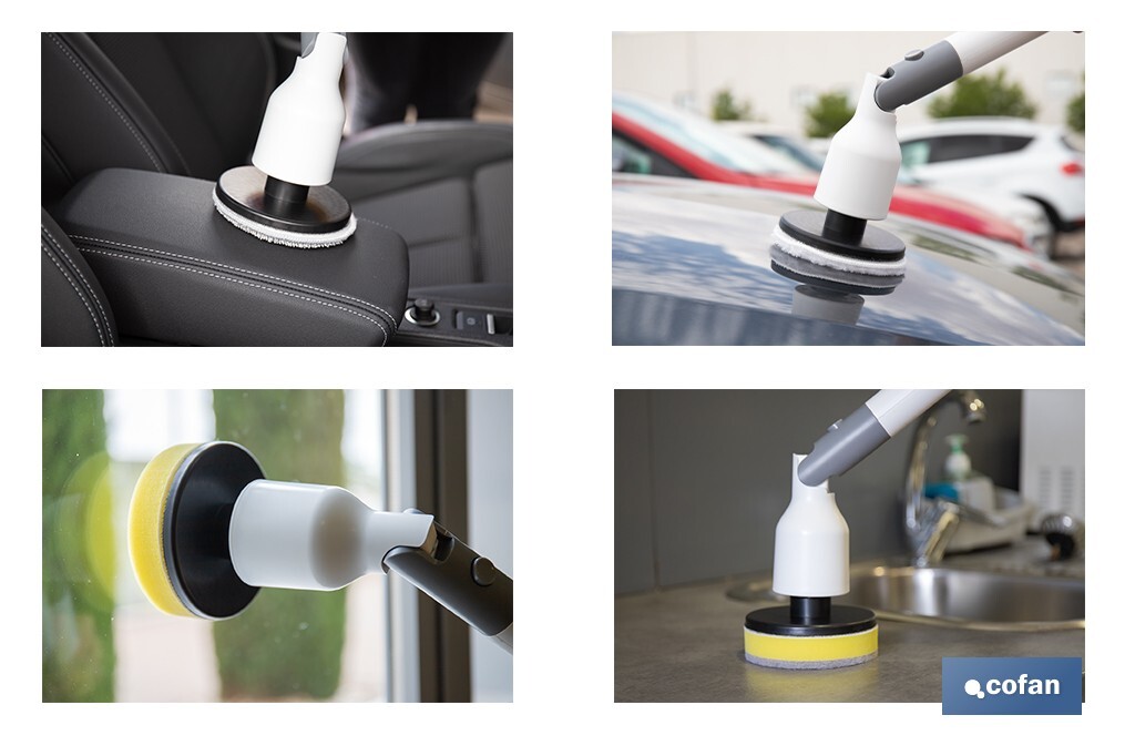 Cepillo de limpieza eléctrico multifunción con 2 velocidades | Recargable USB | Con 11 accesorios intercambiables | Resistente al agua IPX7 - Cofan