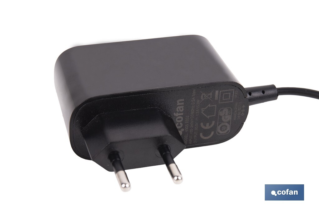 Cargador para aspiradoras inalámbricas | Adecuado para batería Li-Ion 25,9 V - 2500 mAh | Longitud del cable: 1,5 m - Cofan