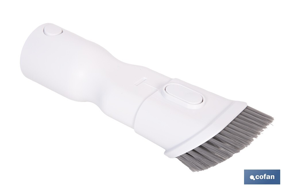 Cepillo 2 en 1 para aspiradora | Adecuado para muebles y tapicerías | Compatible con aspiradoras 45053301 y 45053302 | Diseño compacto y funcional | Medidas: 21 x 5 cm - Cofan