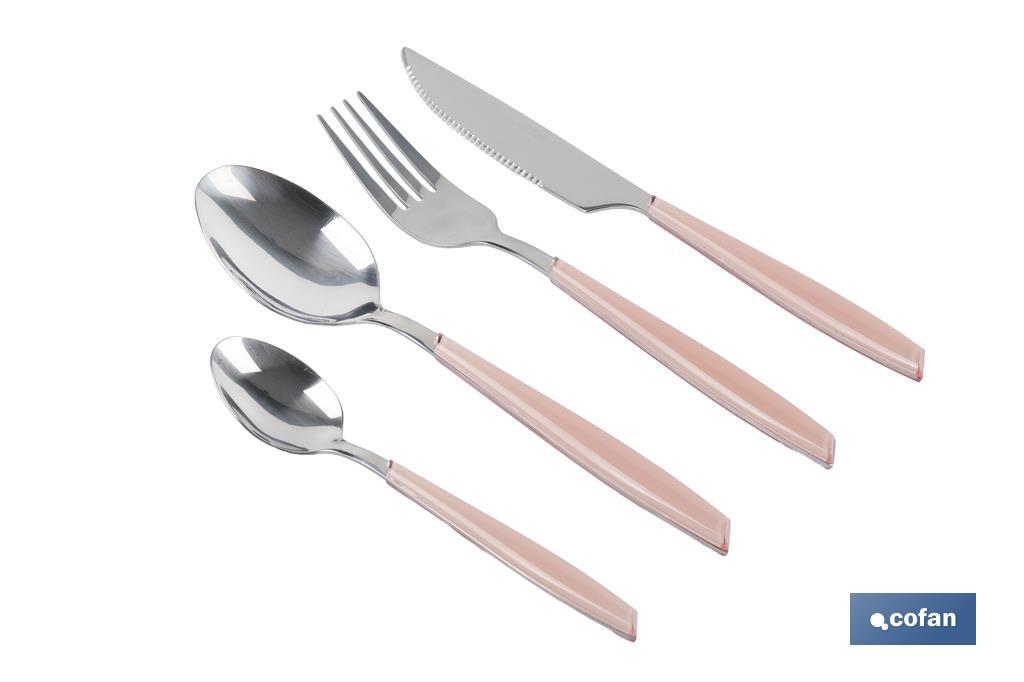 Set de 24 cubiertos de acero Inoxidable | Diferentes colores | Diseño Moderno y Funcional - Cofan