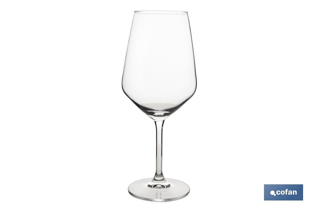 Pack of 6 wine glasses with 53cl capacity | Long and thin stem with a wide base - Cofan