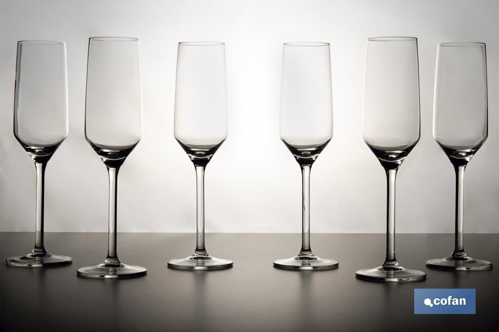 Set of 6 champagne flutes | Capacity: 22cl - Cofan