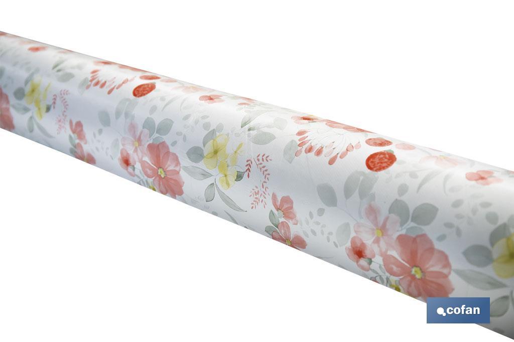 Hule con diseño moderno de flores | Materiales: PVC y polipropileno | Fácil de limpiar | Disponible en diferentes medidas - Cofan