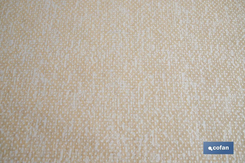 Mantel resinado antimanchas | Diseño moderno | Color: beige y blanco | Materiales: algodón y poliéster | Disponible en diferentes medidas - Cofan