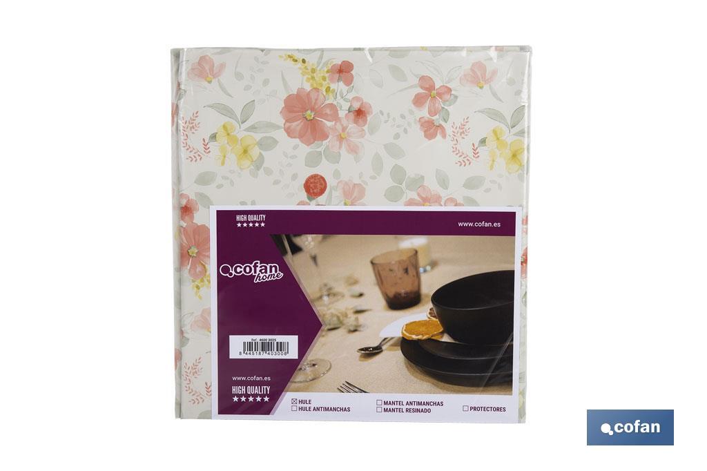 Hule con diseño moderno de flores | Materiales: PVC y polipropileno | Fácil de limpiar | Disponible en diferentes medidas - Cofan