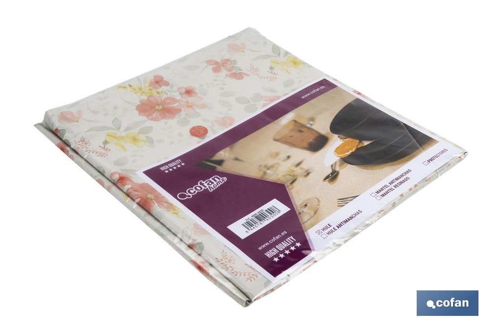 Hule con diseño moderno de flores | Materiales: PVC y polipropileno | Fácil de limpiar | Disponible en diferentes medidas - Cofan