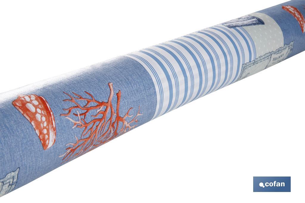 Rollo de hule con diseño marino | Protección y estilo para la mesa - Cofan