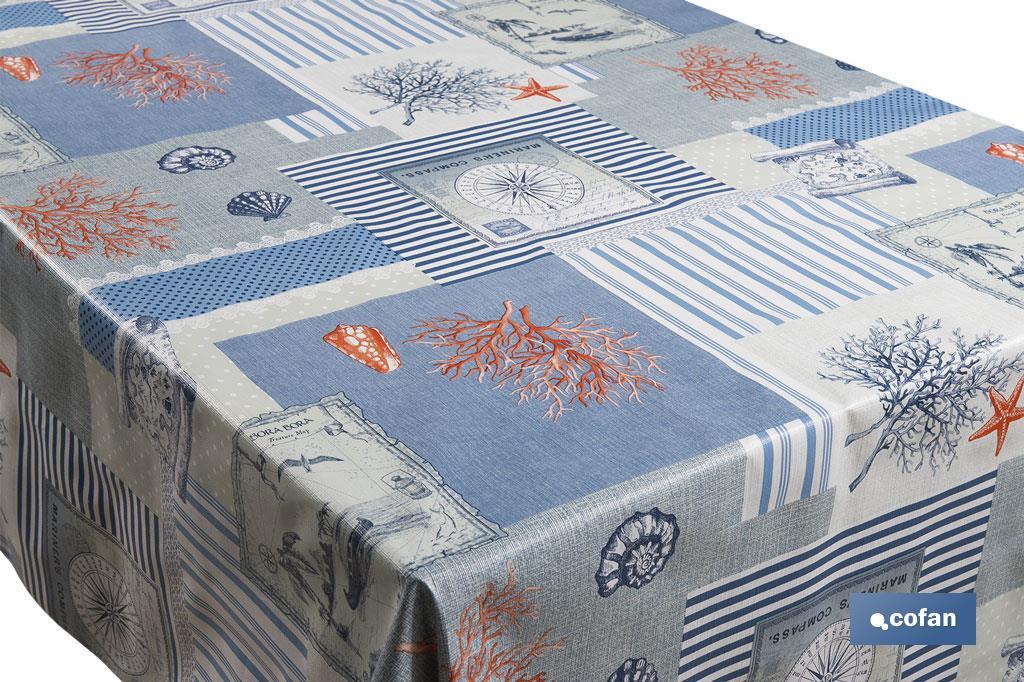 Rollo de hule con diseño marino | Protección y estilo para la mesa - Cofan