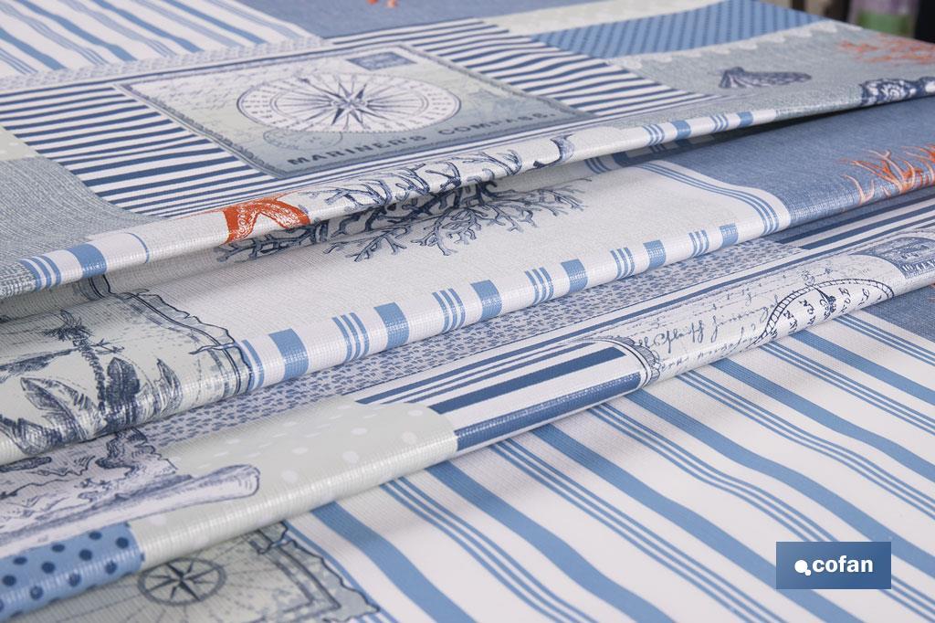 Rollo de hule con diseño marino | Protección y estilo para la mesa - Cofan