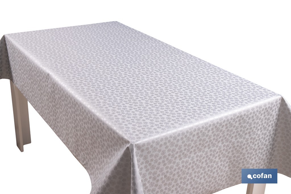 Rollo de hule estampado gris polar | Materiales: polipropileno y PVC | Gran resistencia a líquidos y manchas | Fácil limpieza | Medidas 1,40 x 20 m - Cofan