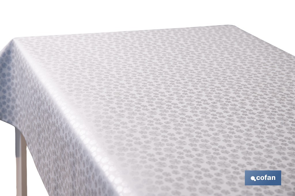 Rollo de hule estampado gris polar | Materiales: polipropileno y PVC | Gran resistencia a líquidos y manchas | Fácil limpieza | Medidas 1,40 x 20 m - Cofan
