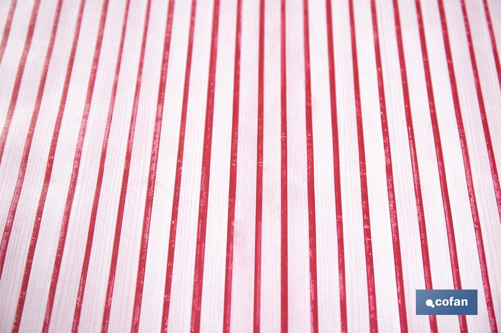 Rollo de hule estampado provenzal rojo | Materiales: polipropileno y PVC | Gran resistencia a líquidos y manchas | Fácil limpieza | Medidas 1,40 x 20 m - Cofan