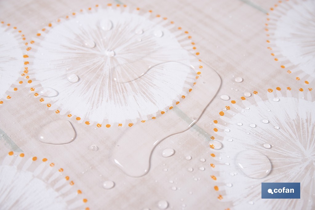 Rollo de hule estampado esfera silvestre | Materiales: polipropileno y PVC | Gran resistencia a líquidos y manchas | Fácil limpieza | Medidas 1,40 x 20 m - Cofan