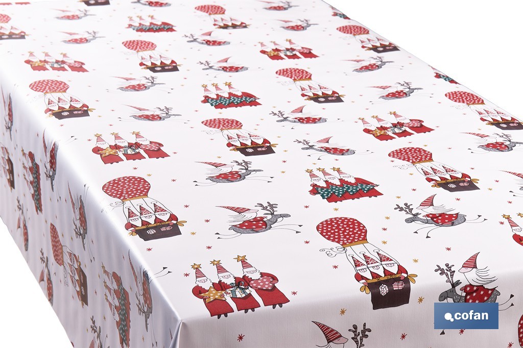 Rollo de hule para mesa con estampado navideño | Diseño de renos - Cofan