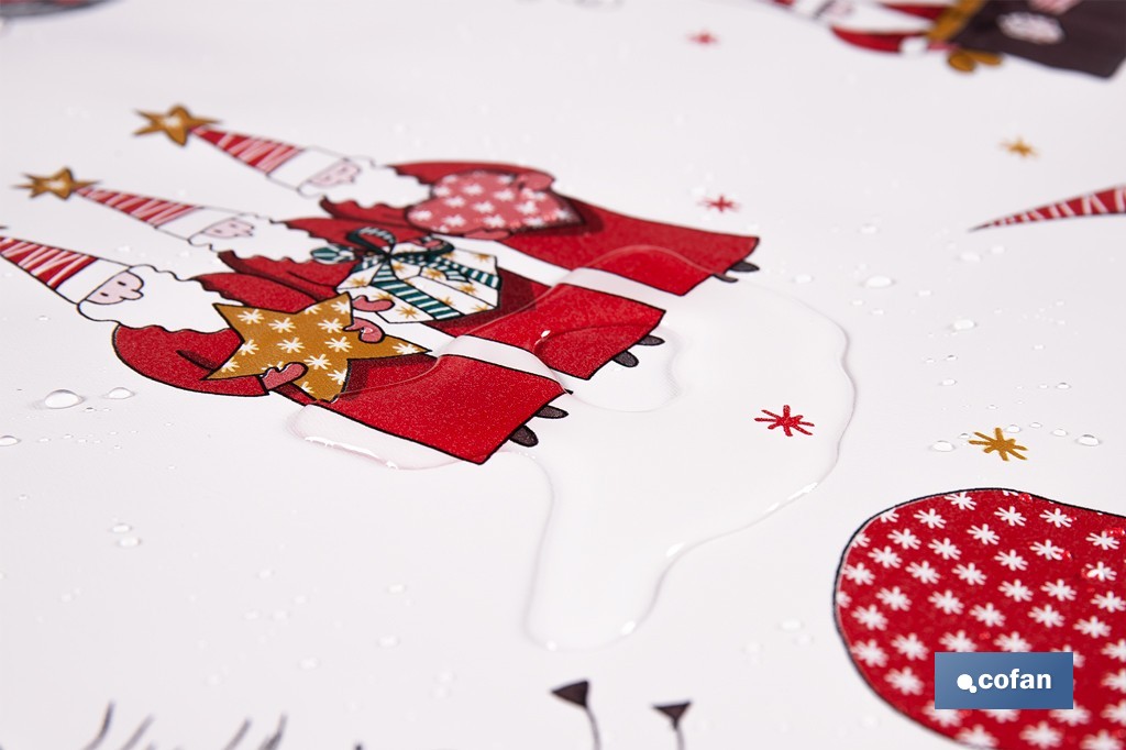 Rollo de hule para mesa con estampado navideño | Diseño de renos - Cofan
