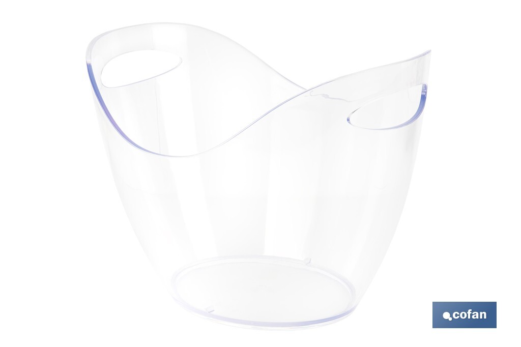 Cubitera transparente para mantener fría la bebida | Capacidad: 8 litros | Para fiestas, eventos y restauración - Cofan