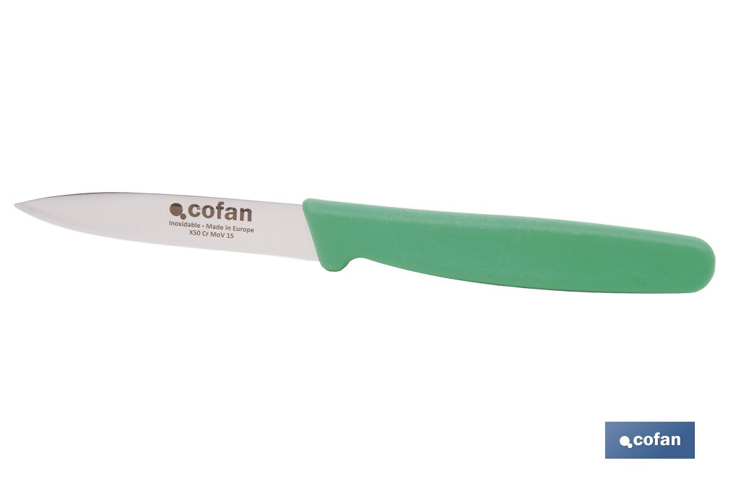 Pack de 3 cuchillos puntilla de acero inoxidable | Mango antideslizante | Apto para lavavajillas - Cofan