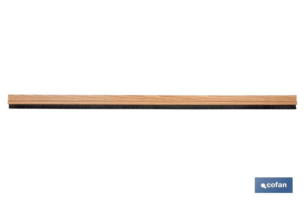 Burlete adhesivo de aluminio con cepillo | Longitud de 92 cm | Disponible en diferentes acabados - Cofan