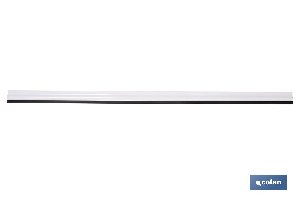 Burlete adhesivo de aluminio con labio de goma | Longitud de 105 cm | Disponible en diferentes acabados - Cofan