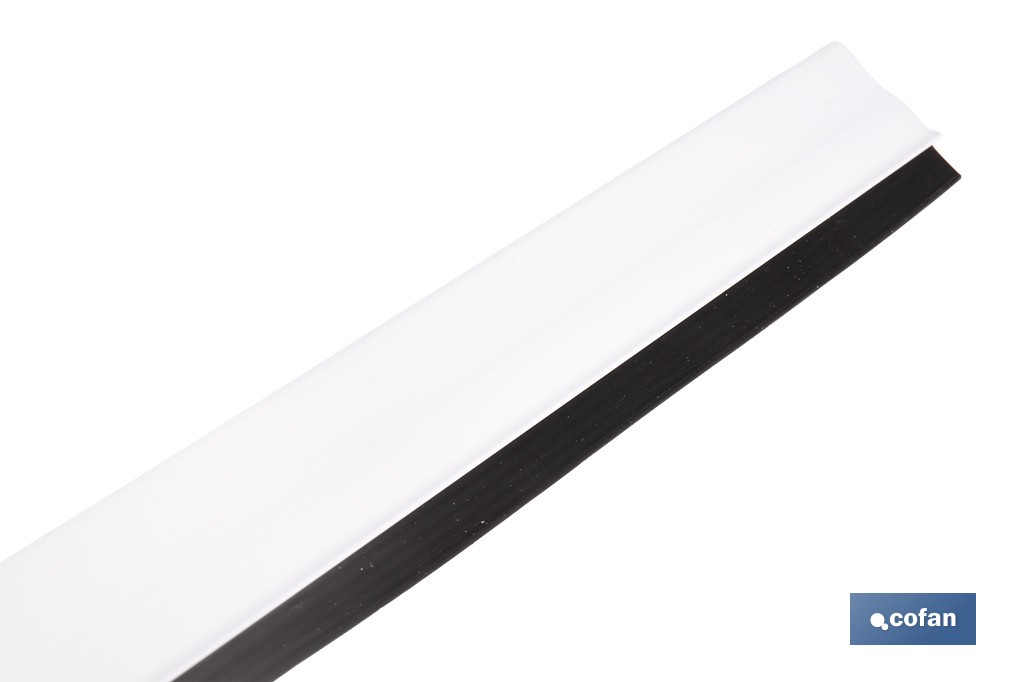 Burlete basculante de aluminio con labio de caucho | Longitud de 93 cm | Disponible en diferentes acabados - Cofan