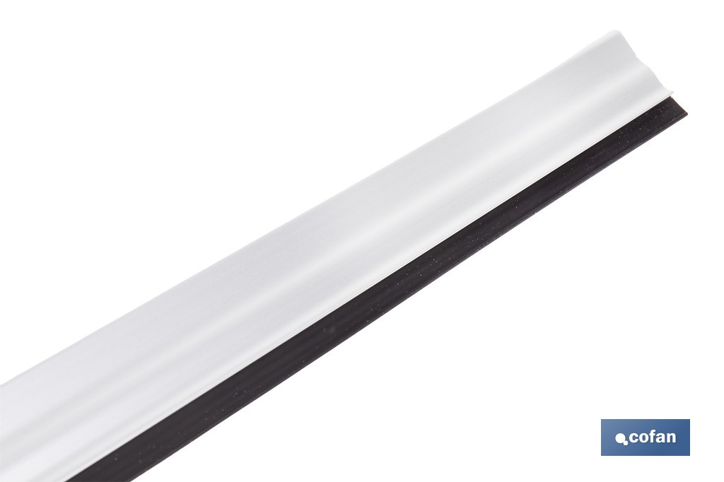 Burlete basculante de aluminio con labio de caucho | Longitud de 93 cm | Disponible en diferentes acabados - Cofan