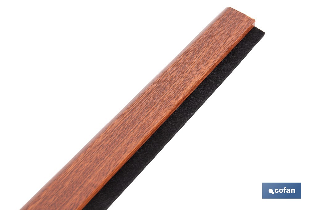 Burlete adhesivo de madera sostenible | Longitud de 91,5 cm | Disponible en diferentes acabados - Cofan