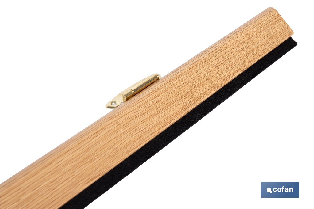 Burlete basculante de madera sostenible | Fijación mediante bisagra | Longitud de 91,5 cm | Disponible en diferentes acabados - Cofan
